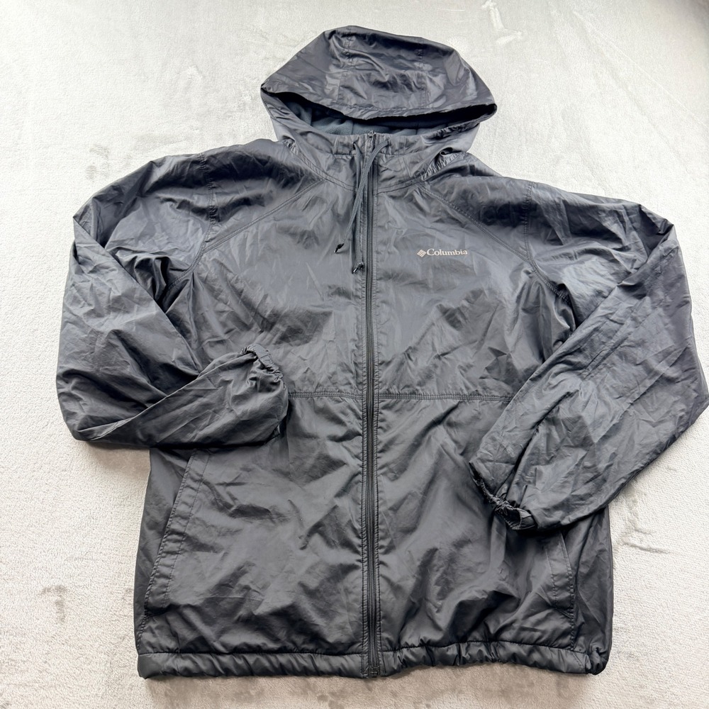 Columbia Men's Large Flash Forward Lined Windbreaker Jacket XL0660 Black